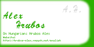 alex hrubos business card